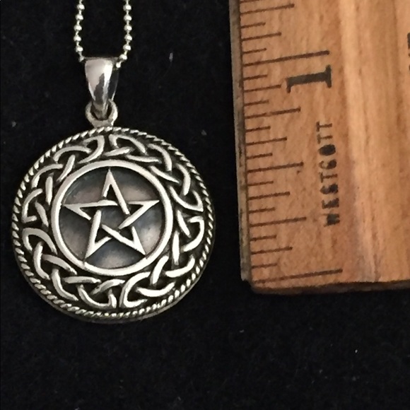 Sterling Silver Pentagram Pendant - No Chain - Picture 3 of 5